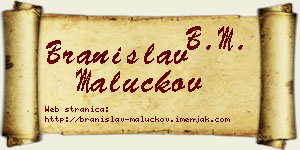 Branislav Maluckov vizit kartica